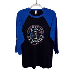 The Avett Brothers Large Black Blue Raglan Baseball Graphic Tee T-Shirt Music